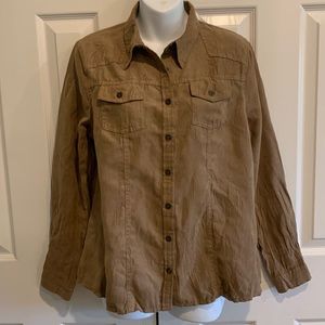 Camel Colored Suede Feel Long Sleeve Top